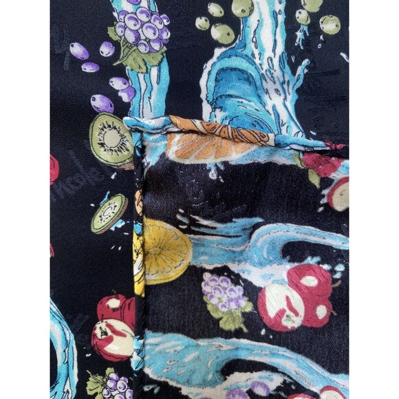 1998 Nicole Miller 100% Silk Scarf 43" Fruit Water Splash Print Vintage Rare - Picture 8 of 16